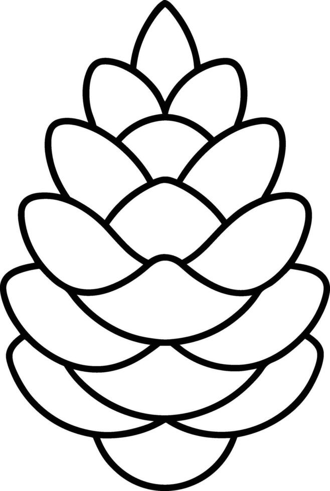Minimalist Pine Cone Outline - Autumn and Fall Season Clipart vector