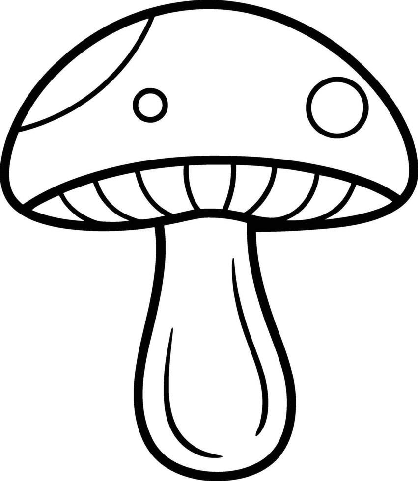 Cute Mushroom Outline - Autumn and Fall-Themed Illustration vector