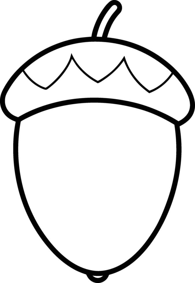 Minimalist Acorn Outline Illustration for Autumn and Fall Designs vector