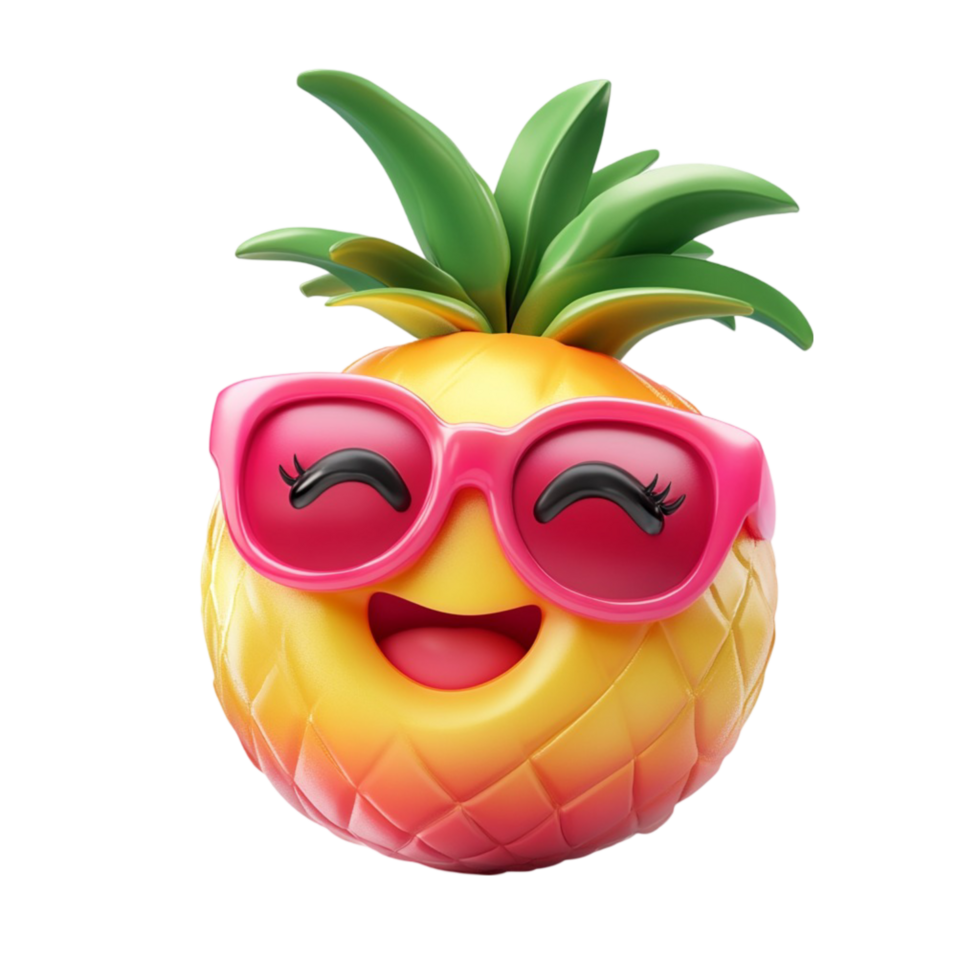 Smiling Pineapple with Sunglasses png