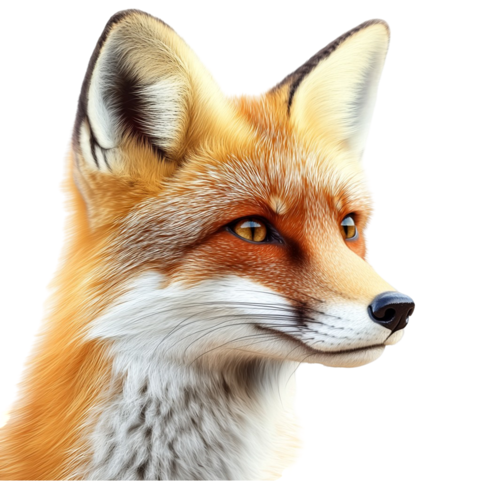 Close-Up Portrait of a Fox with Soft Fur png