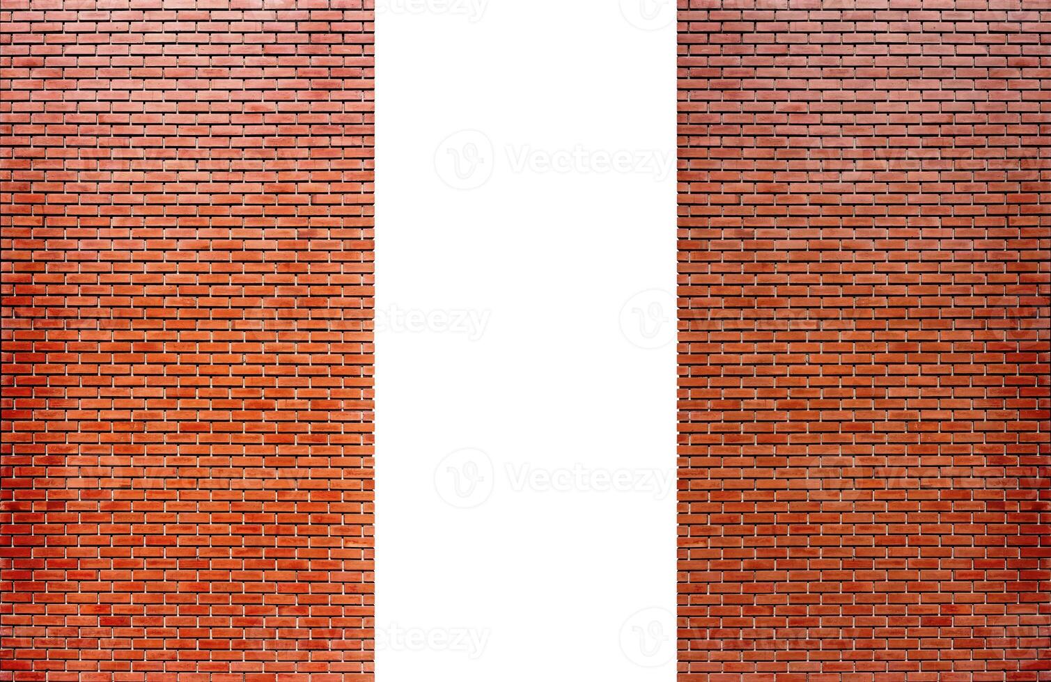 Red brick wall edge view, exterior view. photo