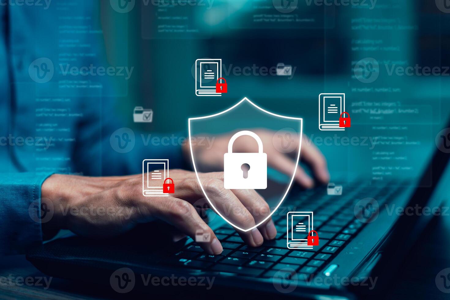 Cyber security and password login online concept Hand typing and entering username and password of social media, logging in with smartphone to an online bank account, data protection hacker photo