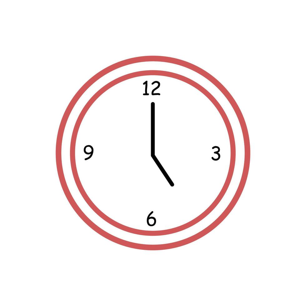 isolated analog wall clock on white background vector