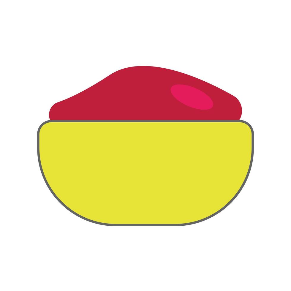 chili sauce on a yellow bowl vector