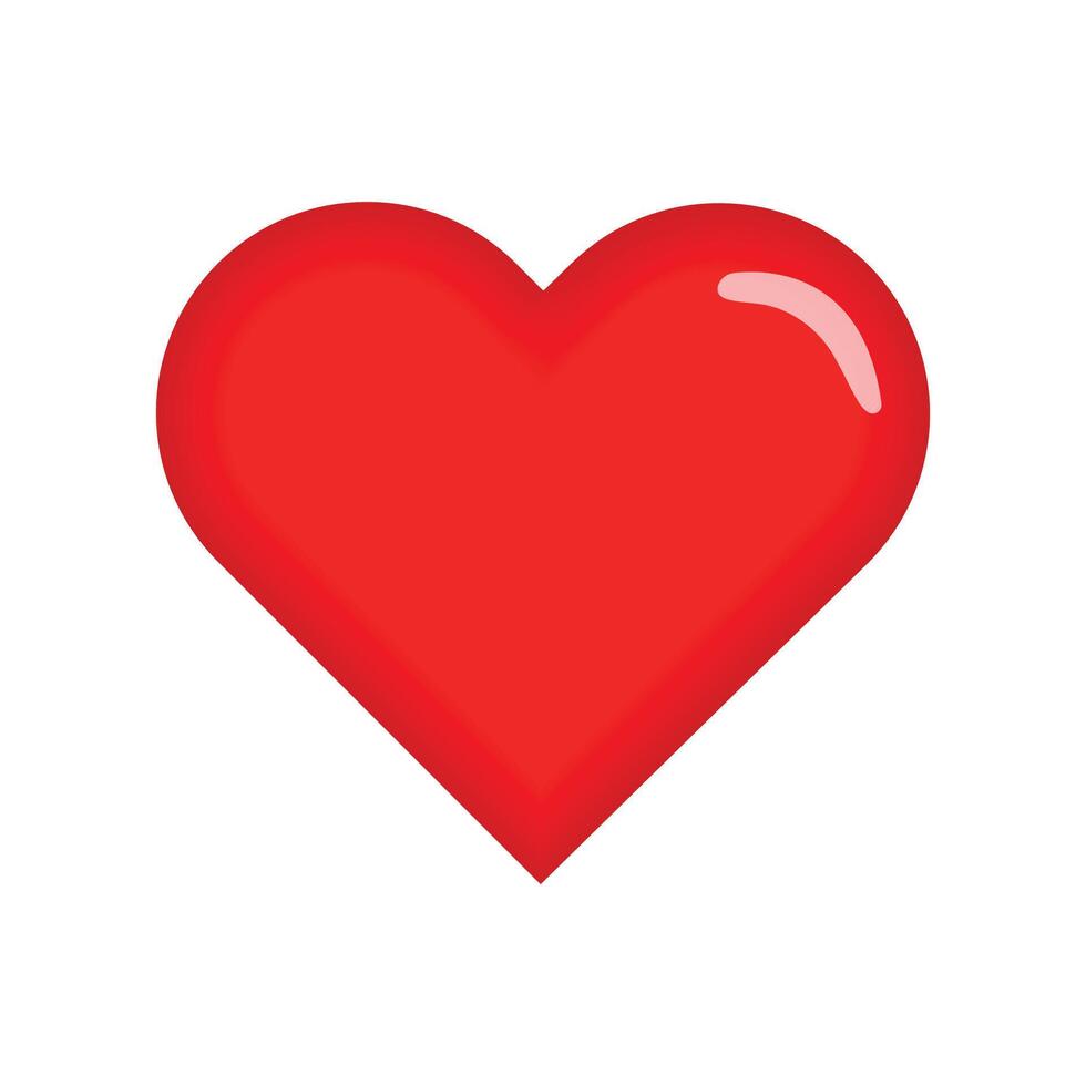 red heart valentine illustration isolated on white background vector