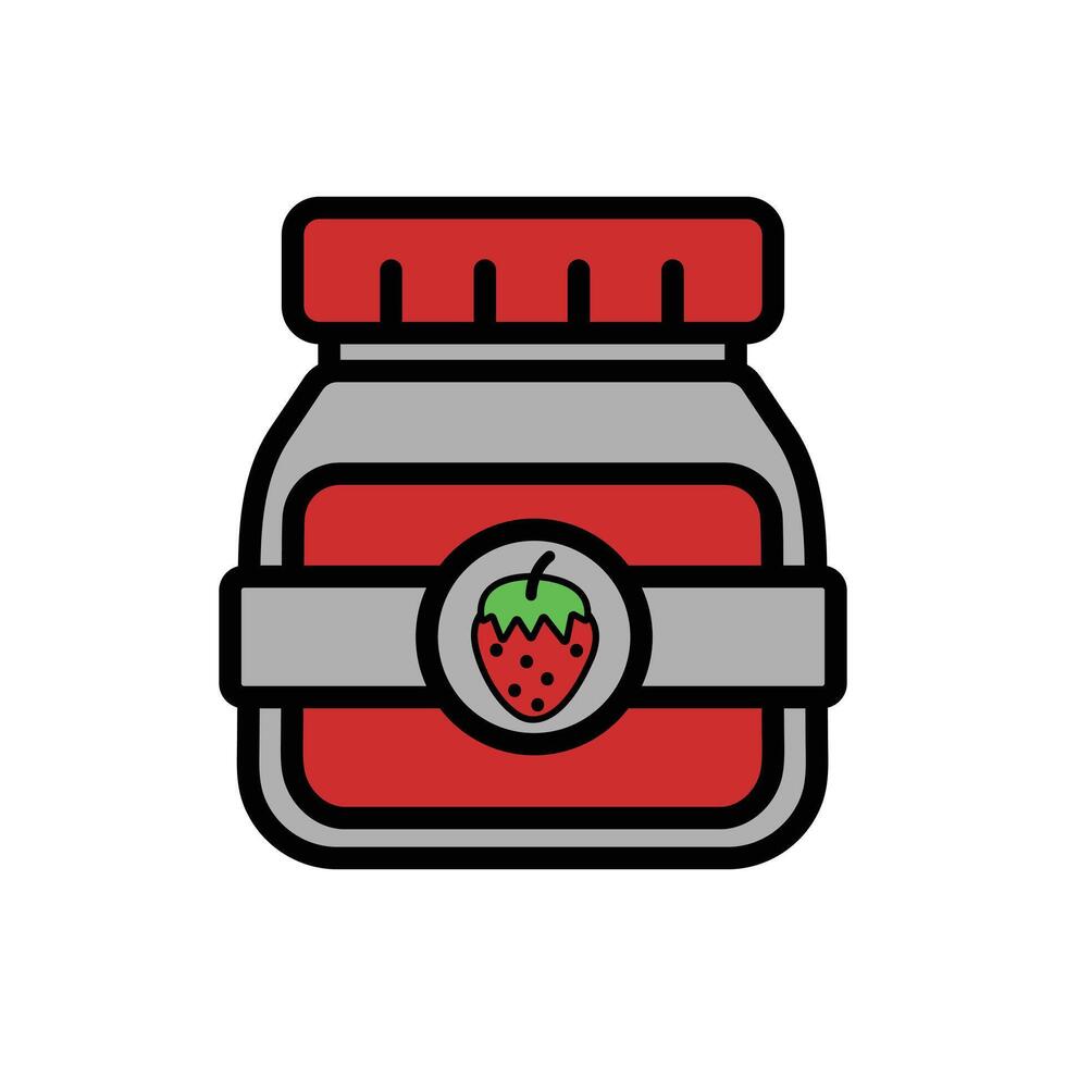 Strawberry Jam Jar Icon vector