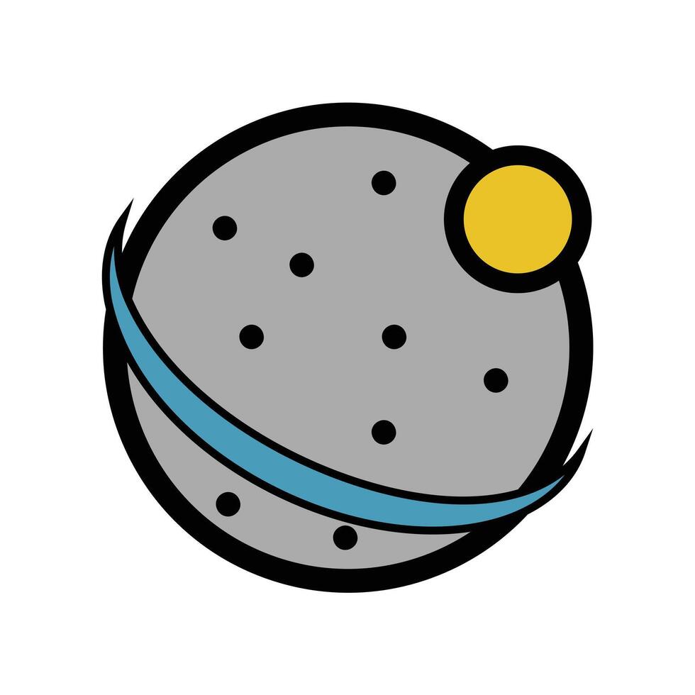 Planet Graphic with Sun Illustration vector