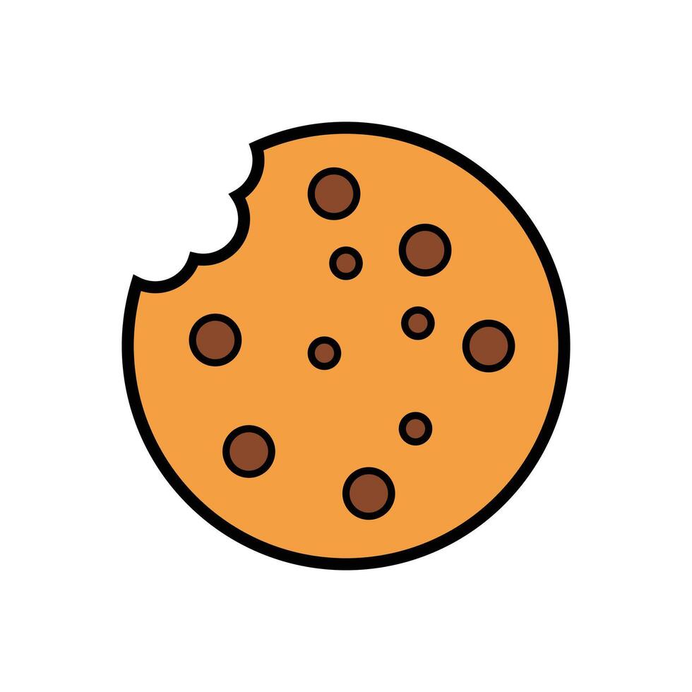 Cartoon Chocolate Chip Cookie Icon Illustration vector