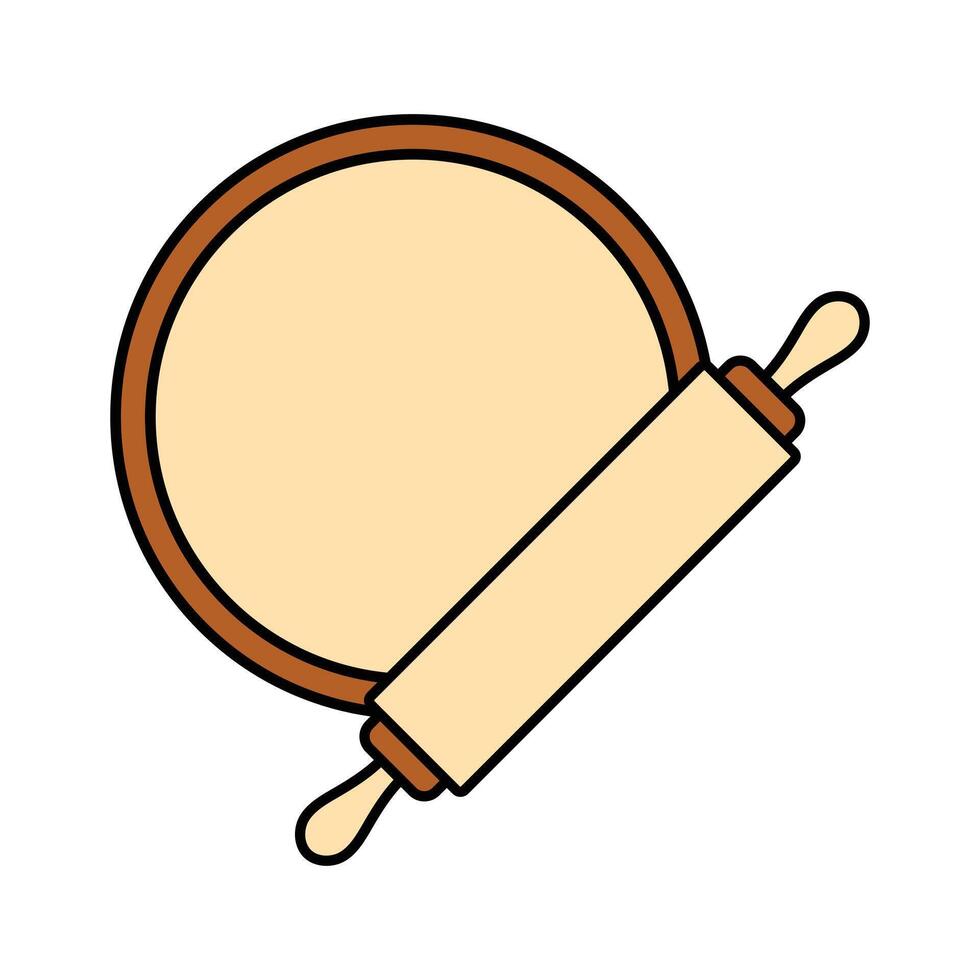 Rolling Pin and Dough Icon vector