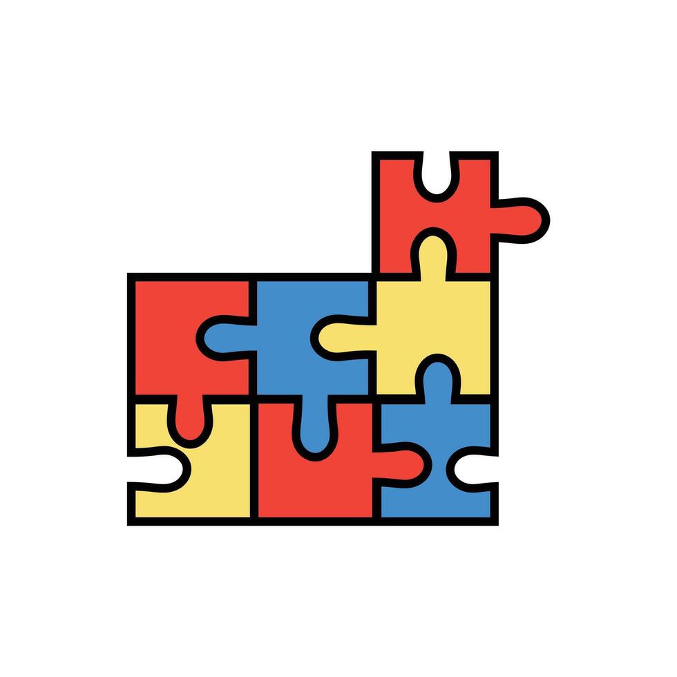 Colorful Puzzle Piece Illustration vector