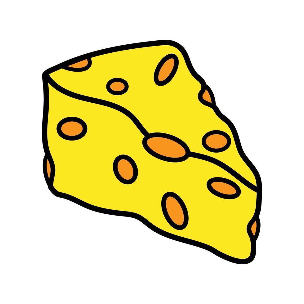 Cartoon Illustration of Cheese Block vector