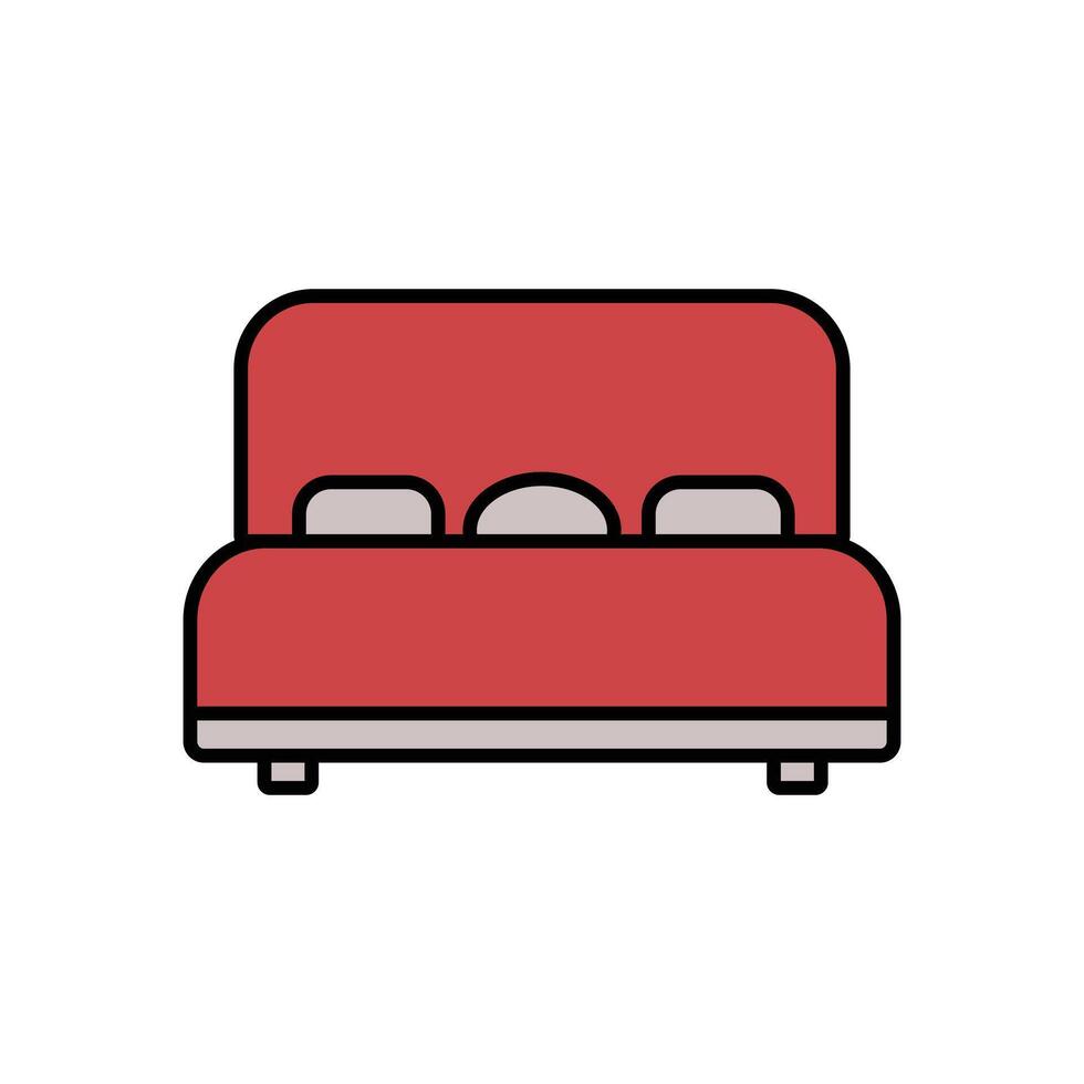 Red Sofa Couch Icon Illustration vector