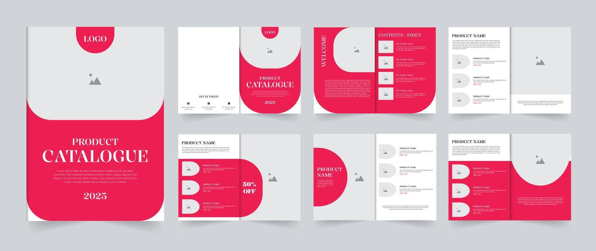 Multipurpose product catalogue design template 12 Pages design vector