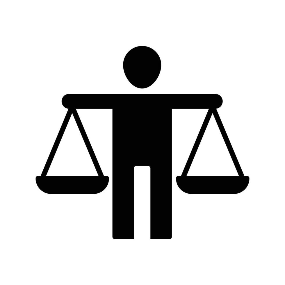 man with scales of justice icon vector