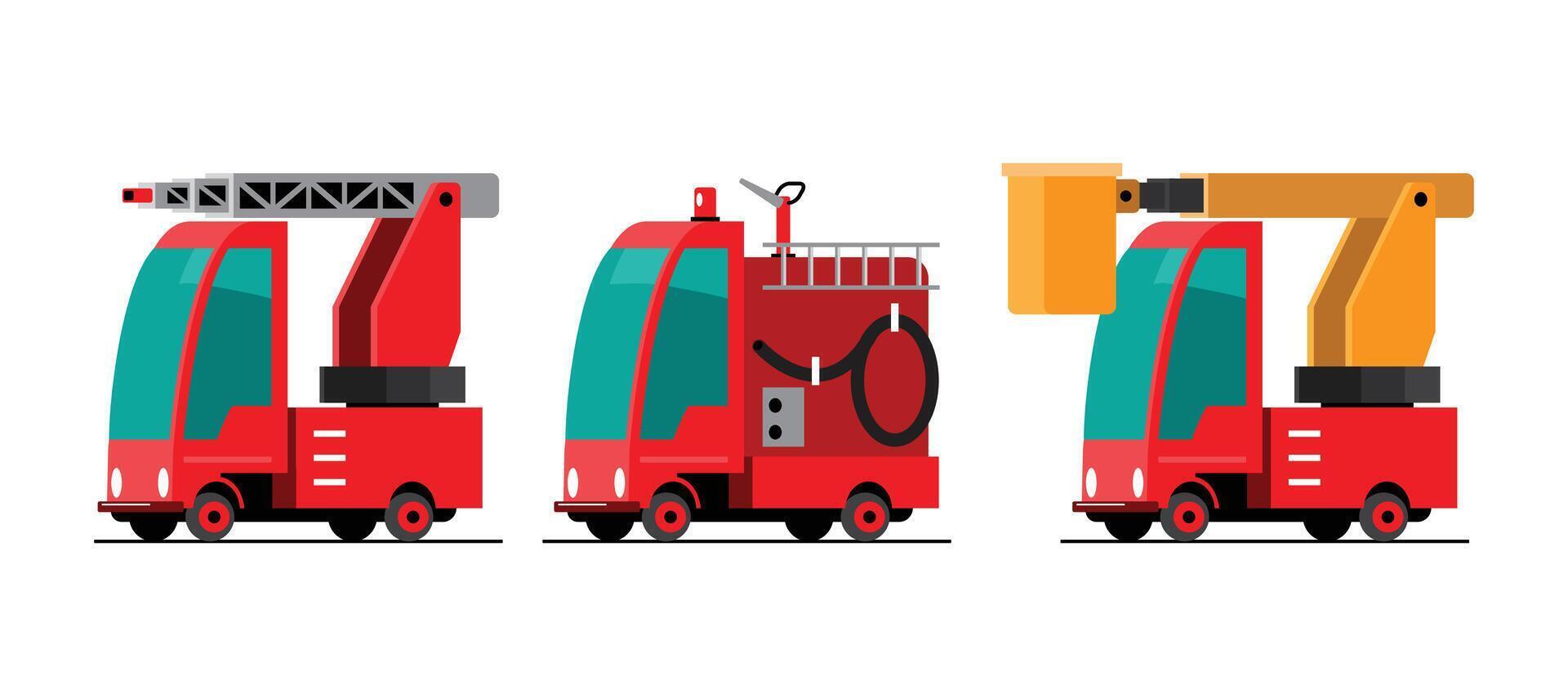 Emergency and Public Service Vehicles Illustration vector