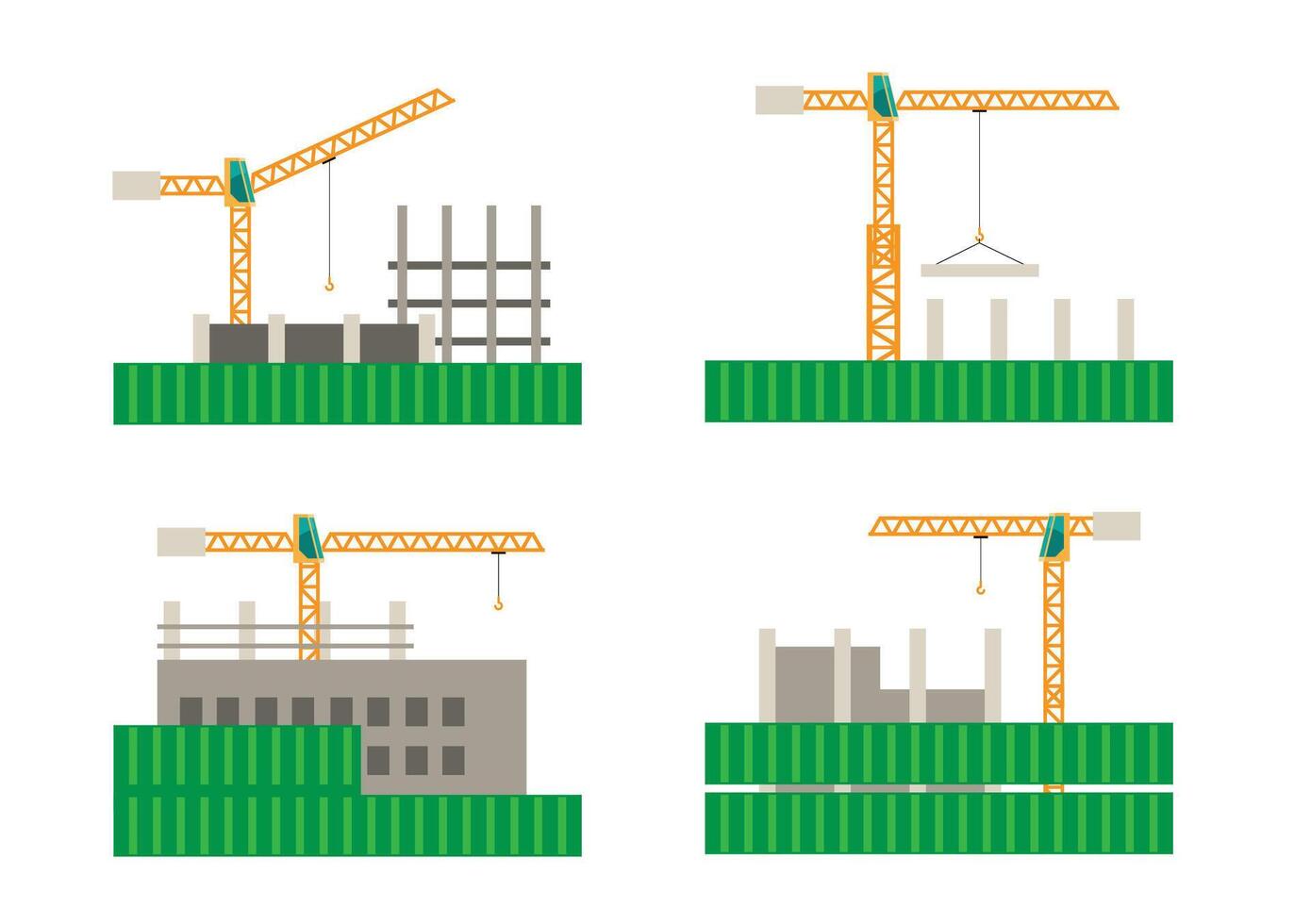 Construction Site with Cranes vector