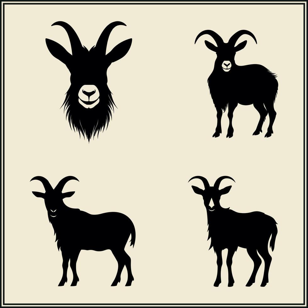 Goat Silhouette, Animal Shape vector