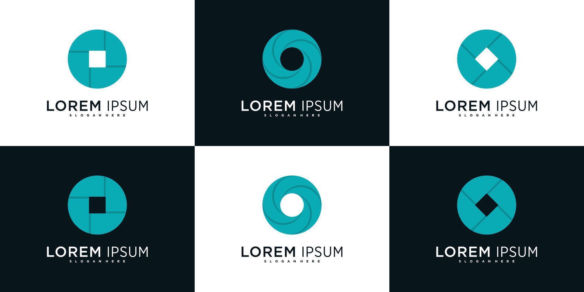 Set of company logo design elements, abstract circles vector