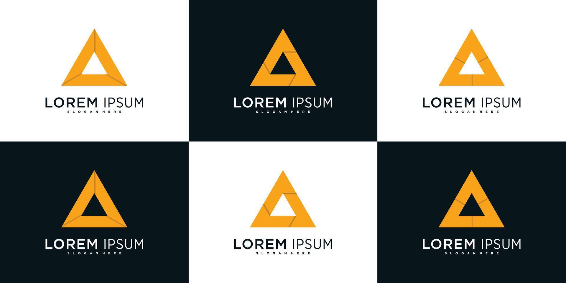 Set of company logo design elements, abstract triangle icon vector