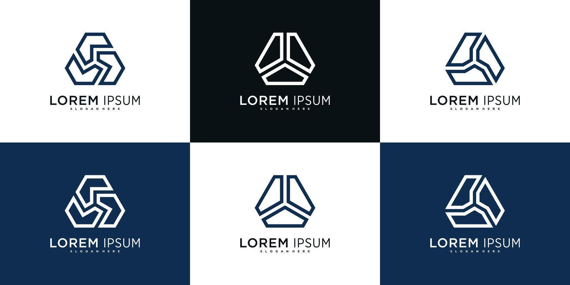 Creative abstract geometric logo design template vector