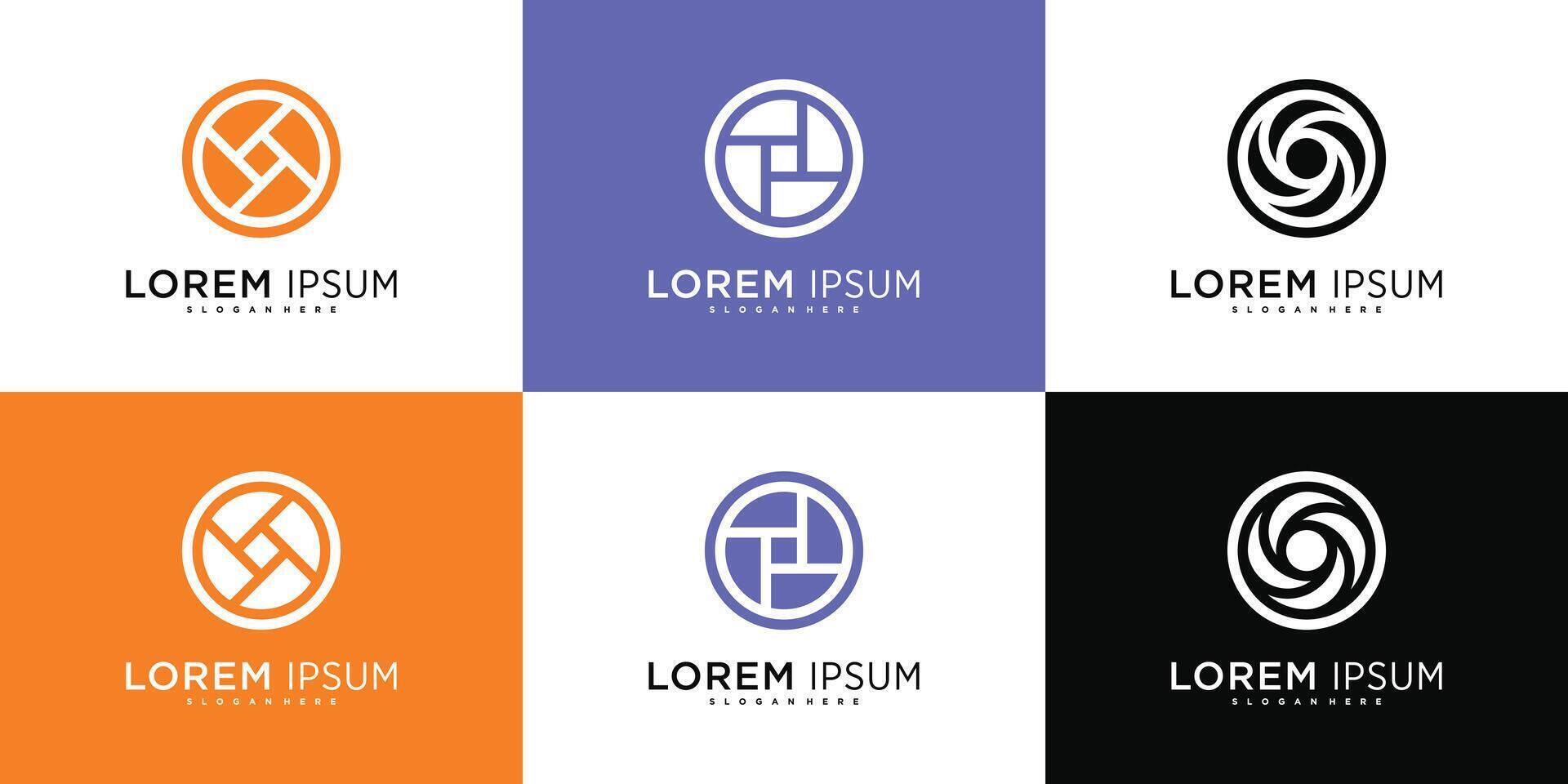 Set of company logo design elements, abstract circles. Premium vector