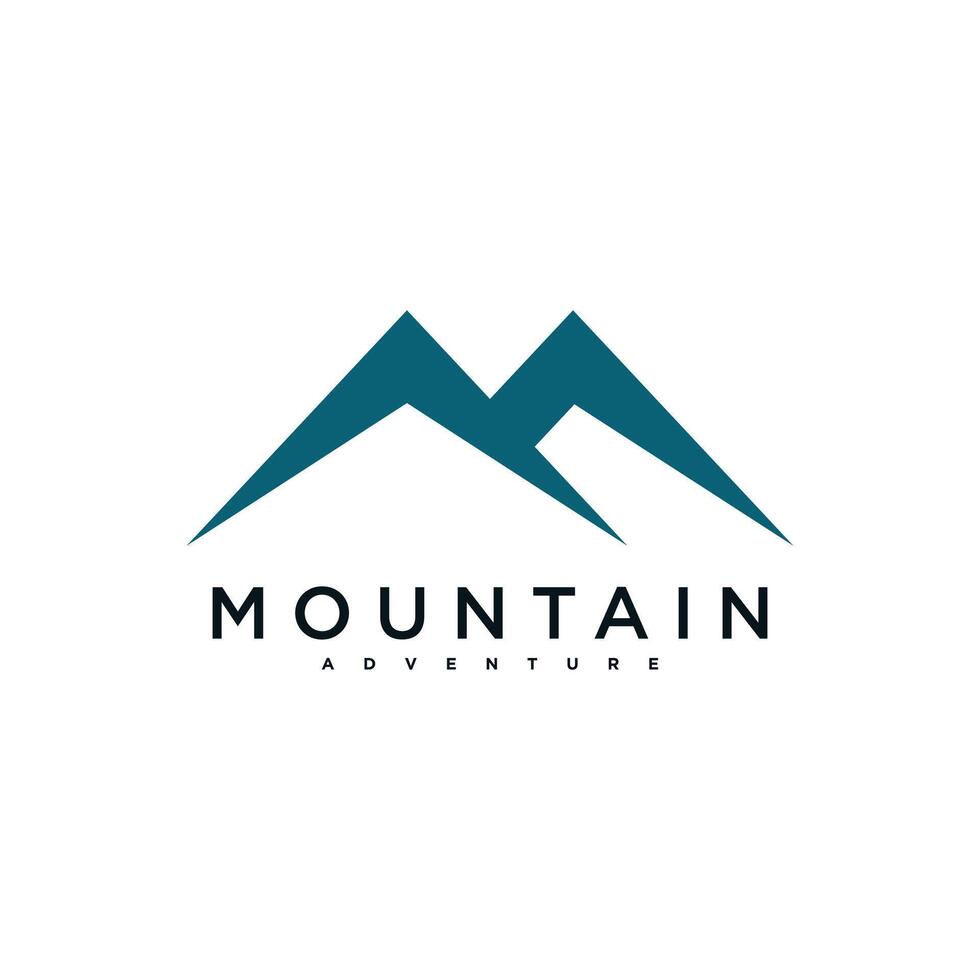 Simple mountain adventure logo design vector
