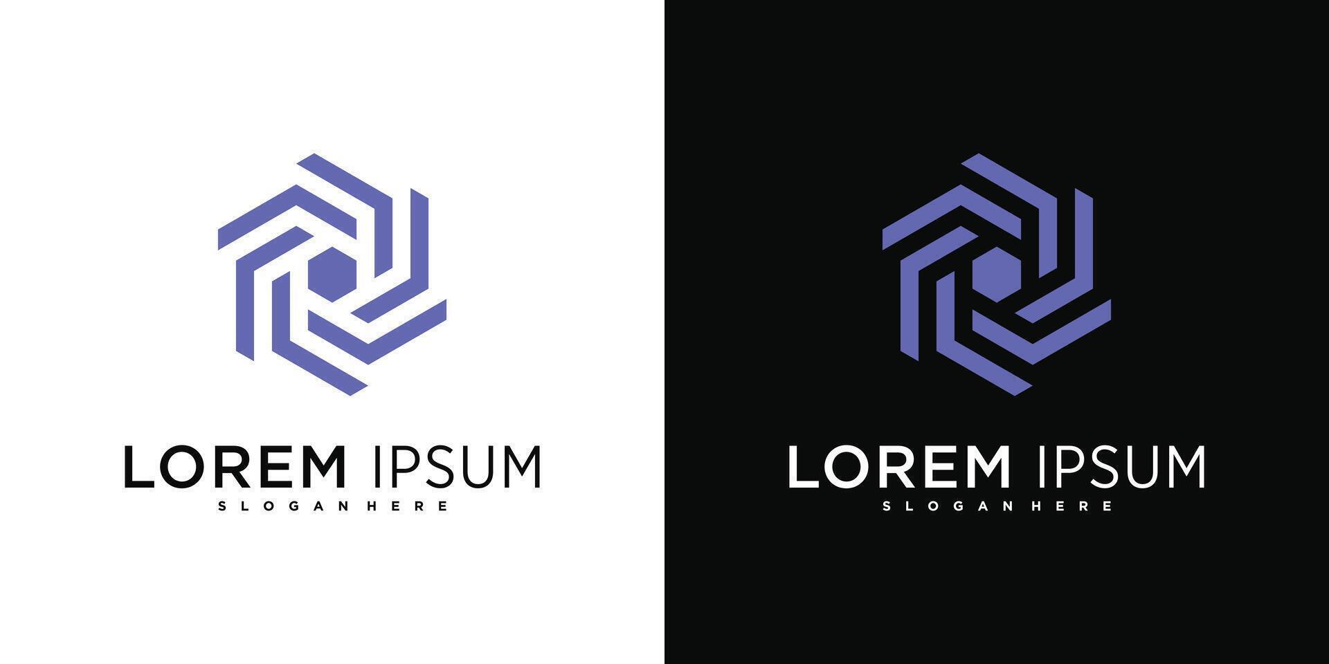 Company logo design elements, abstract hexagons vector