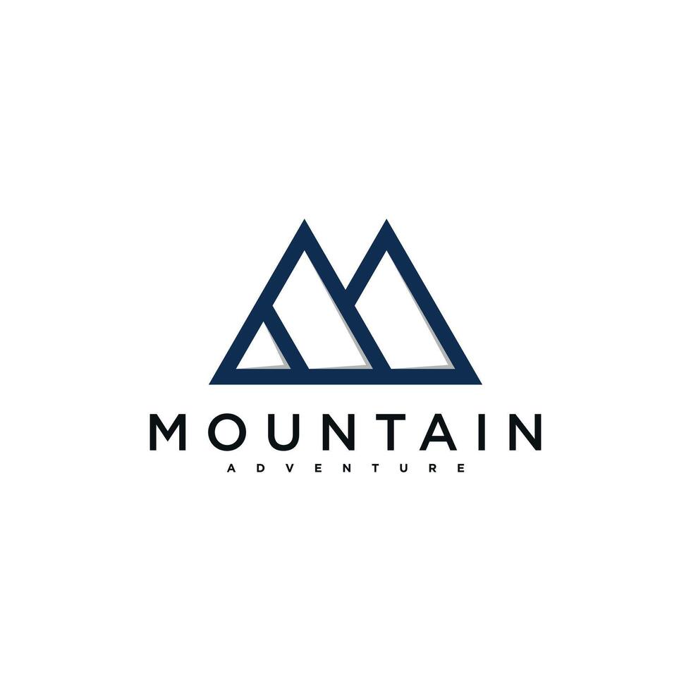 Simple modern mountain adventure logo design template. Premium vector