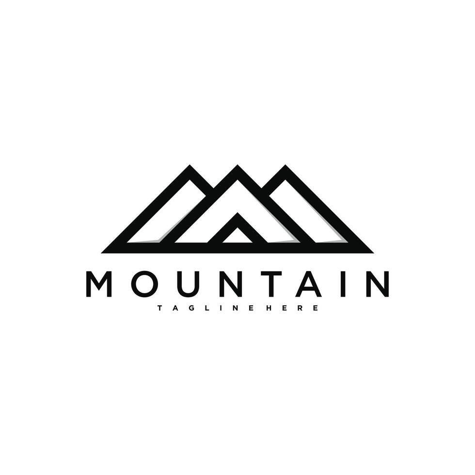 Simple modern mountain logo design vector