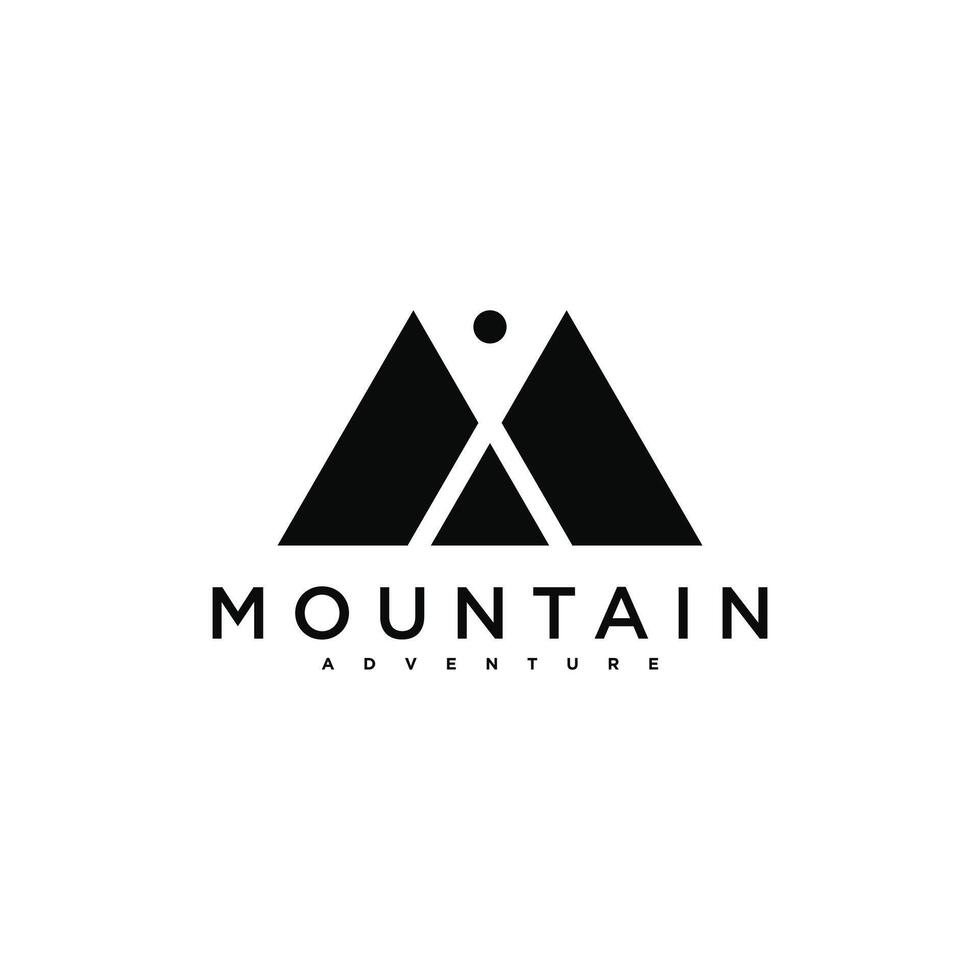 Simple modern mountain logo design template vector