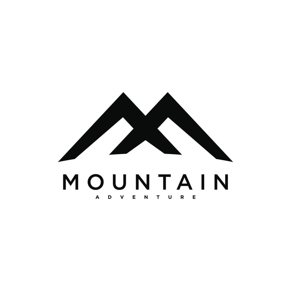 Simple modern mountain adventure logo design template vector