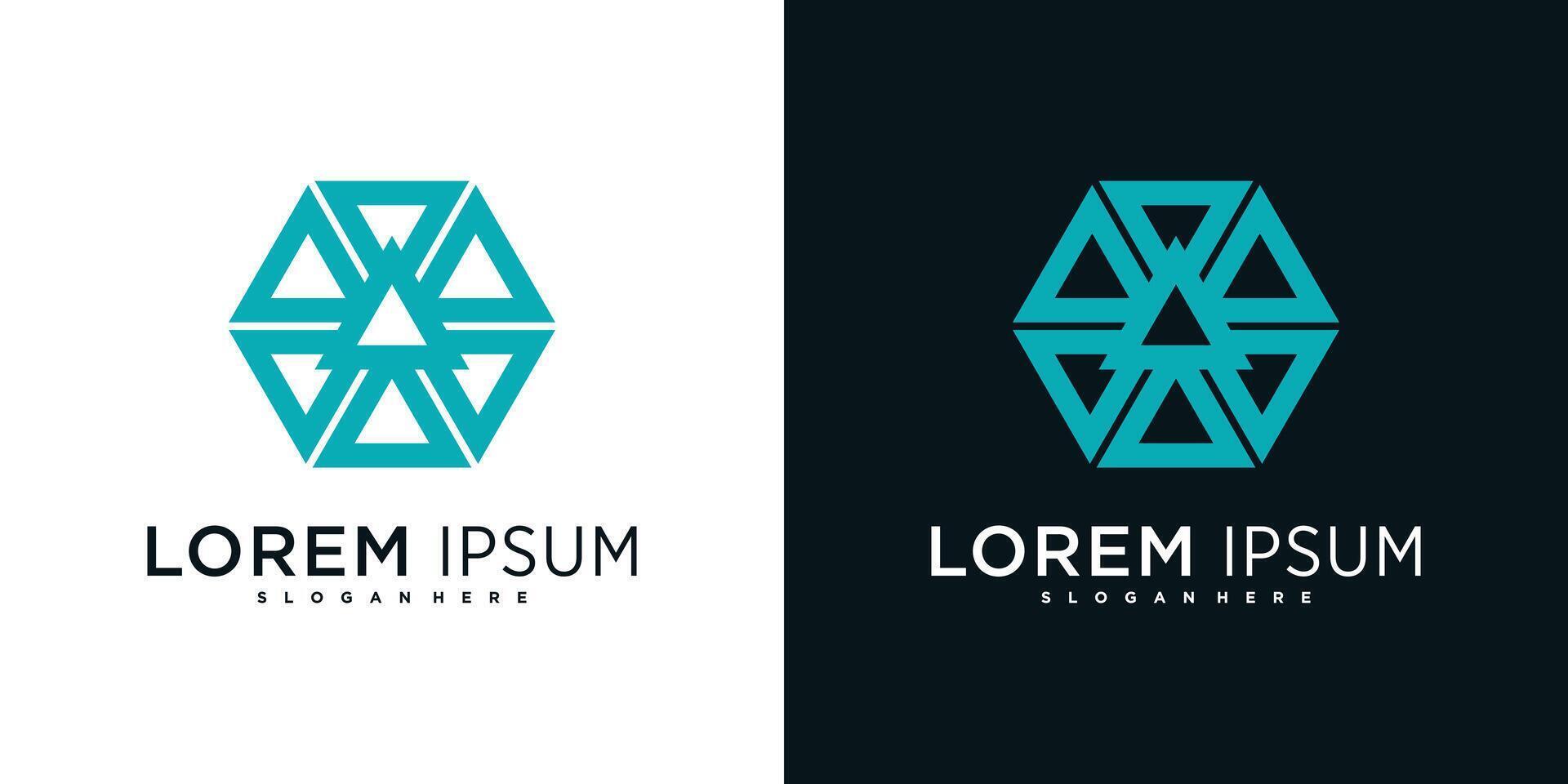 Company logo design elements, abstract hexagons. vector