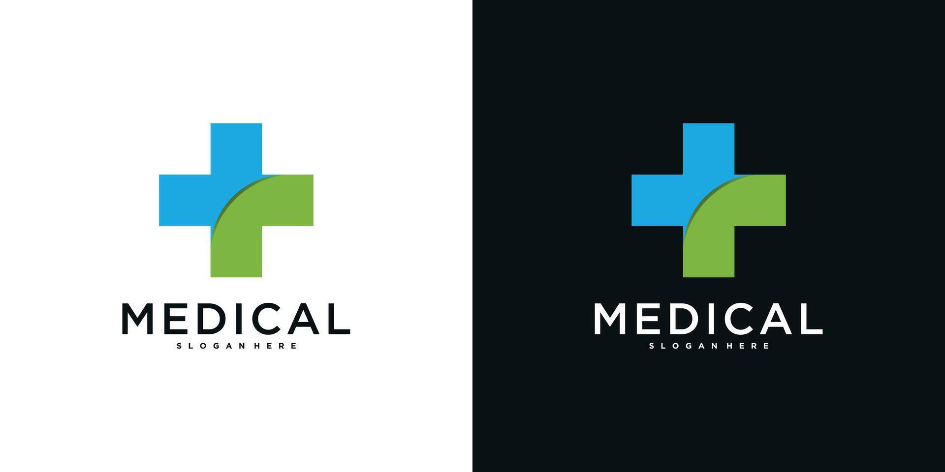 Medical health services symbol logo design inspiration vector