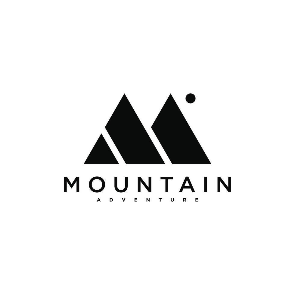 Simple modern mountain adventure logo design vector