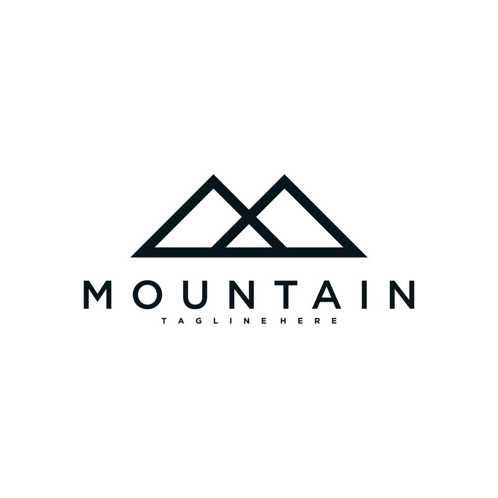 Simple mountain adventure logo design template vector