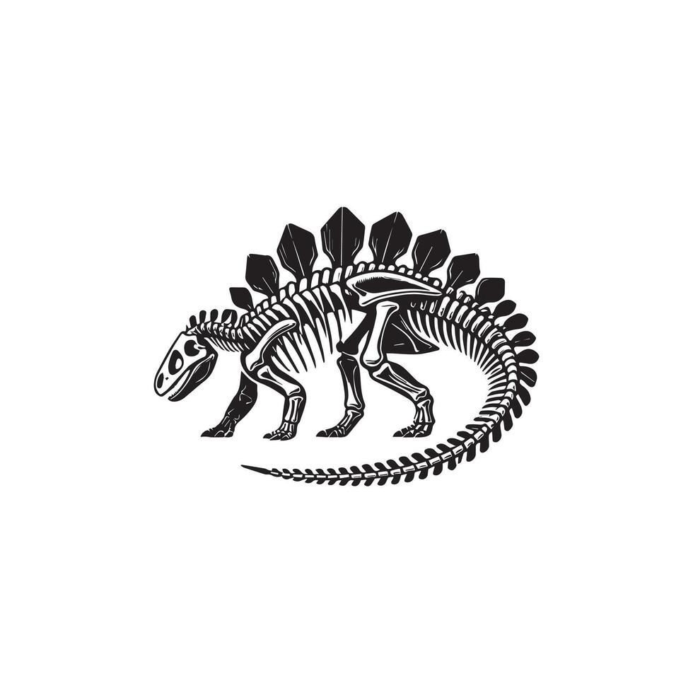Realistic Dinosaur Skeleton Artwork vector
