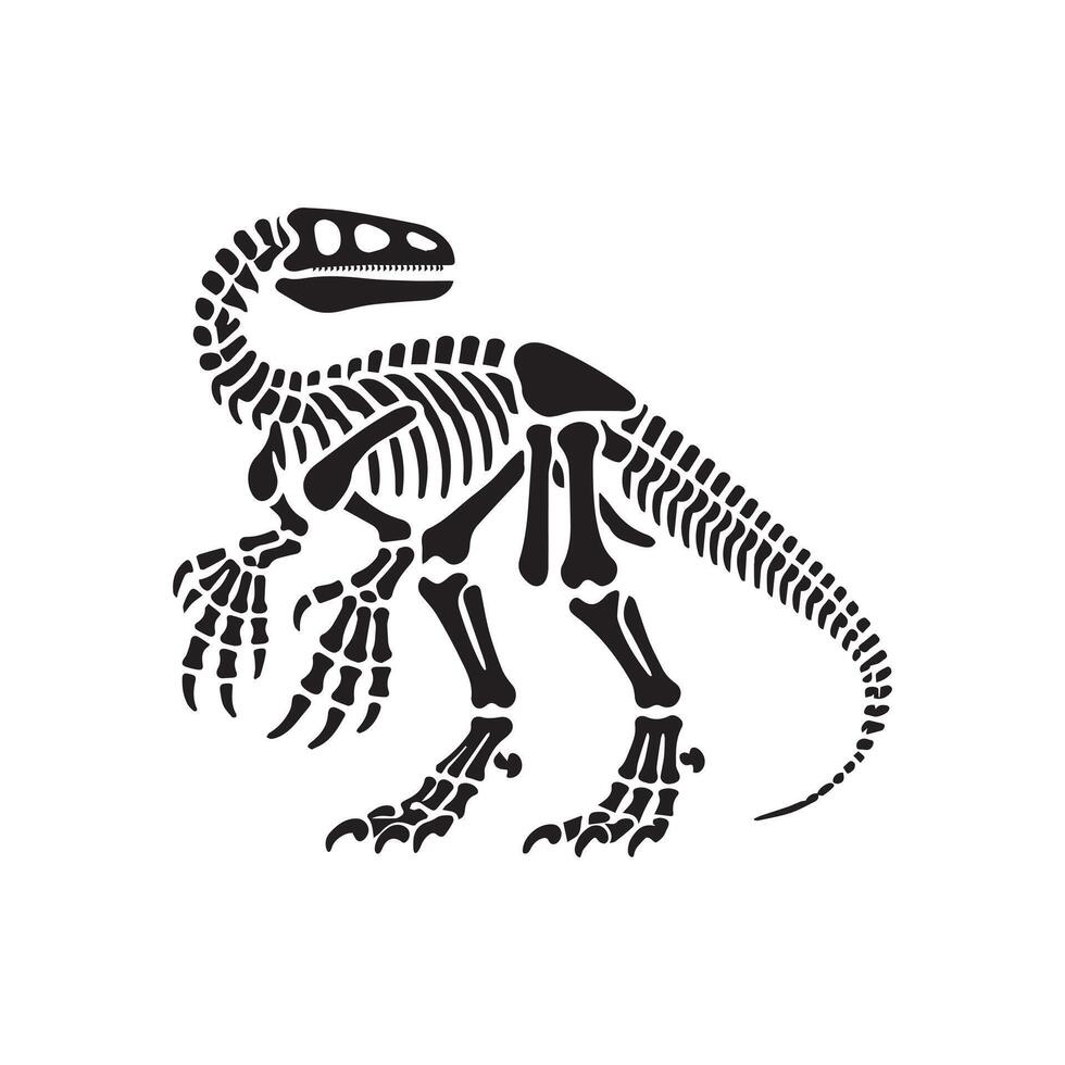 Artistic Dinosaur Skeleton and Skull Design vector