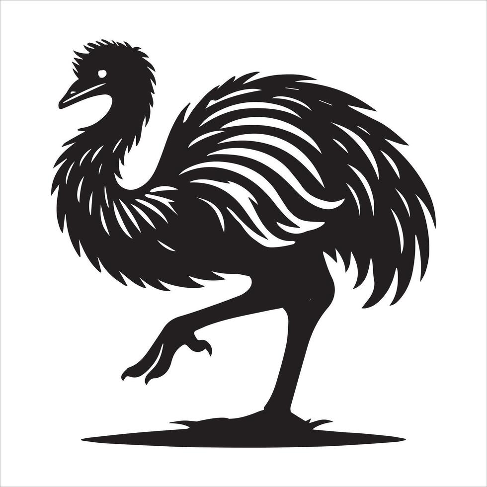 Emu Flightless Bird Illustration with Sweet Style vector
