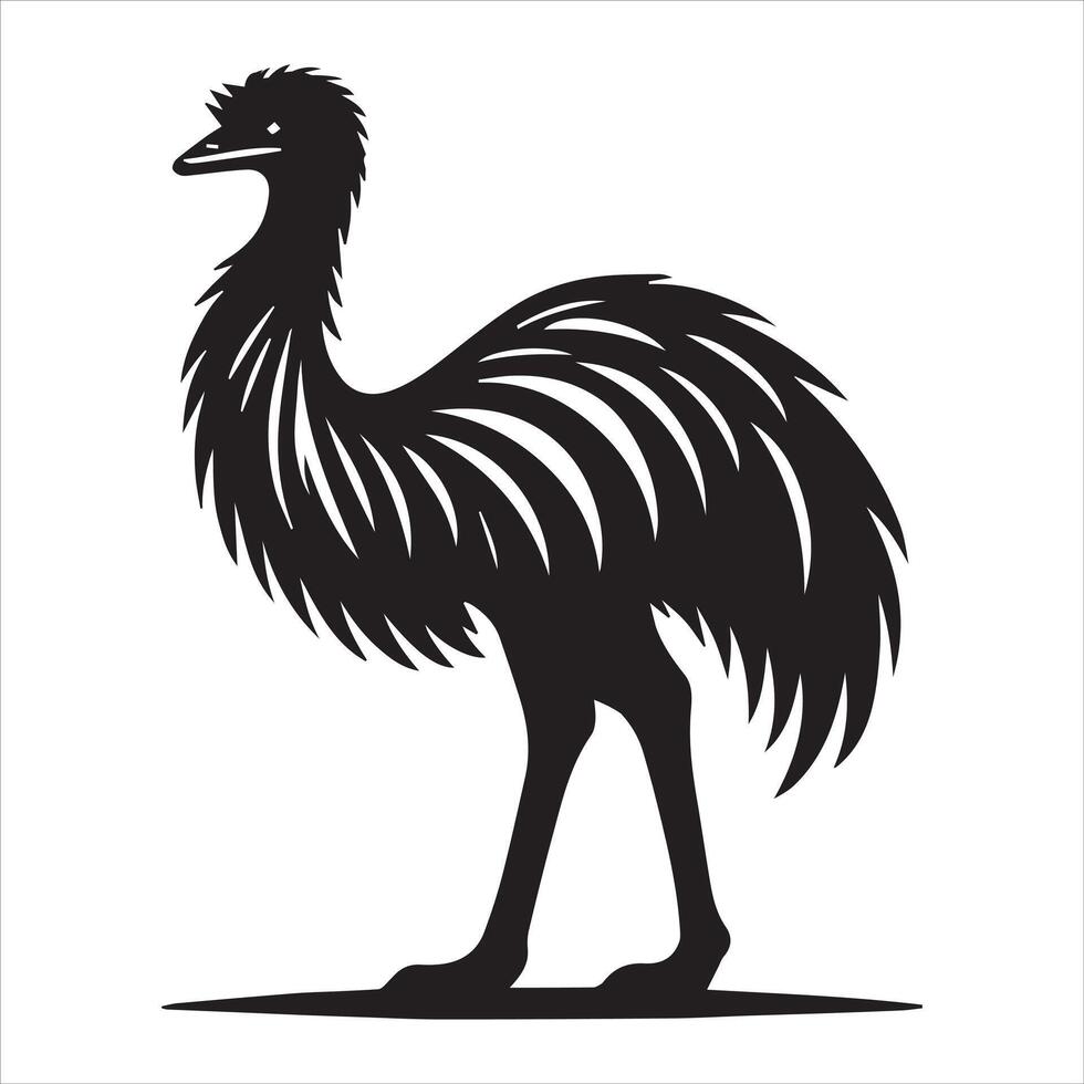 Playful Emu Bird Illustration in Flightless Style vector