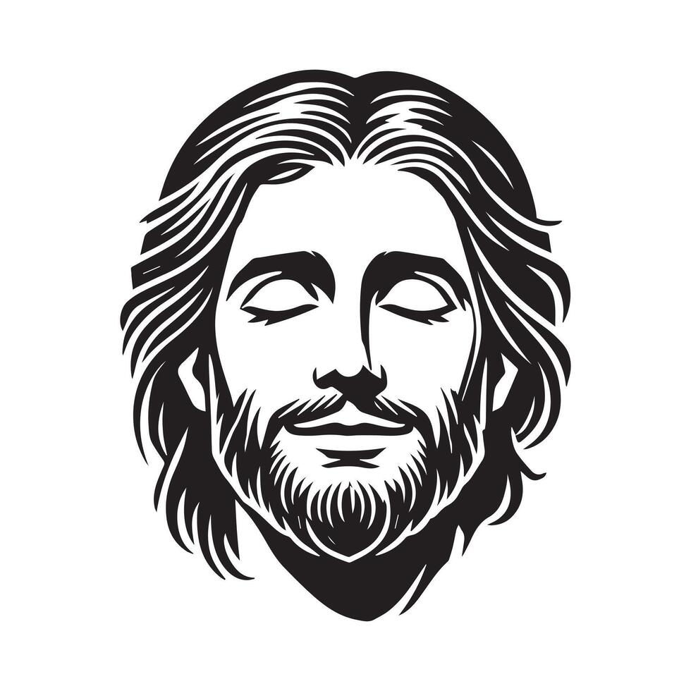Artistic Jesus Christ Face Clip Art Design vector