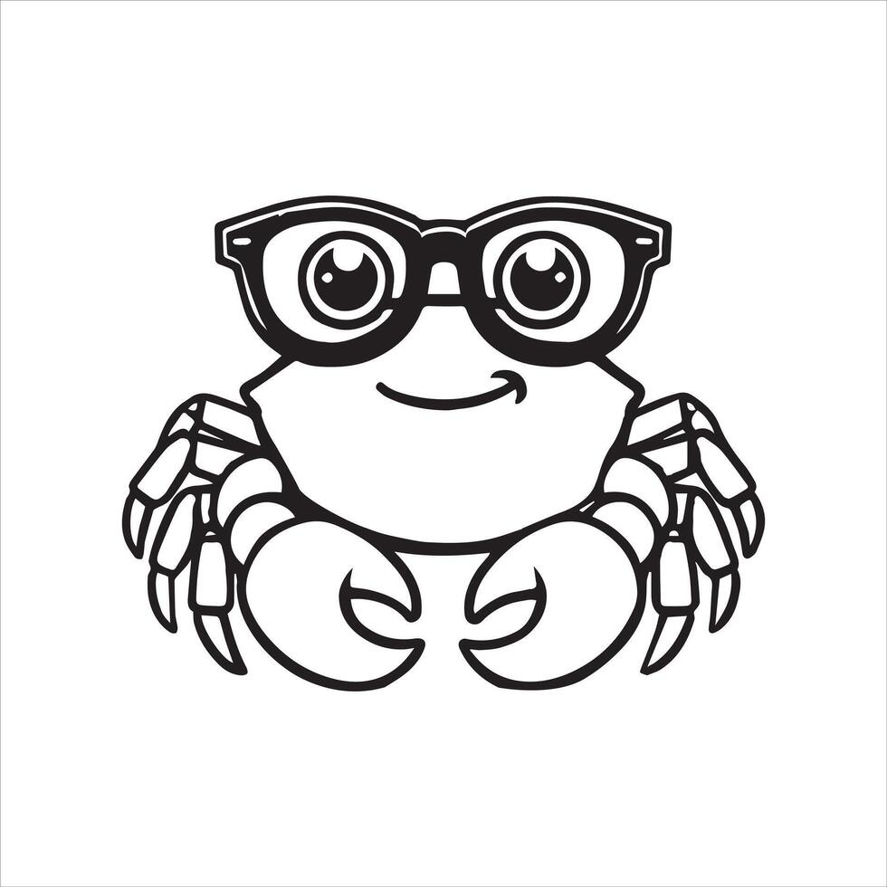 Happy Crab Expression Clipart for Fun Art vector