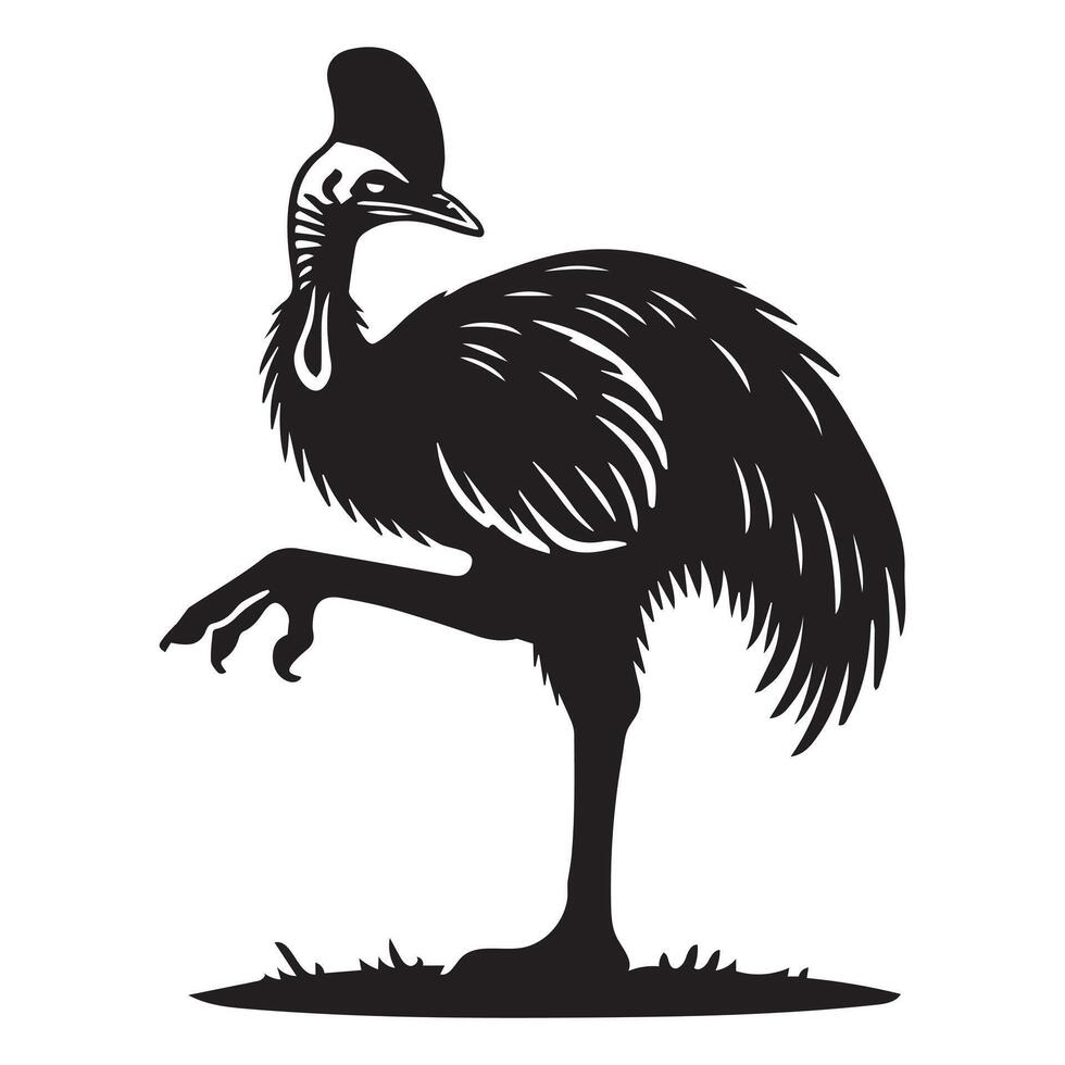 Cassowary Bird Silhouette Graphic Design vector