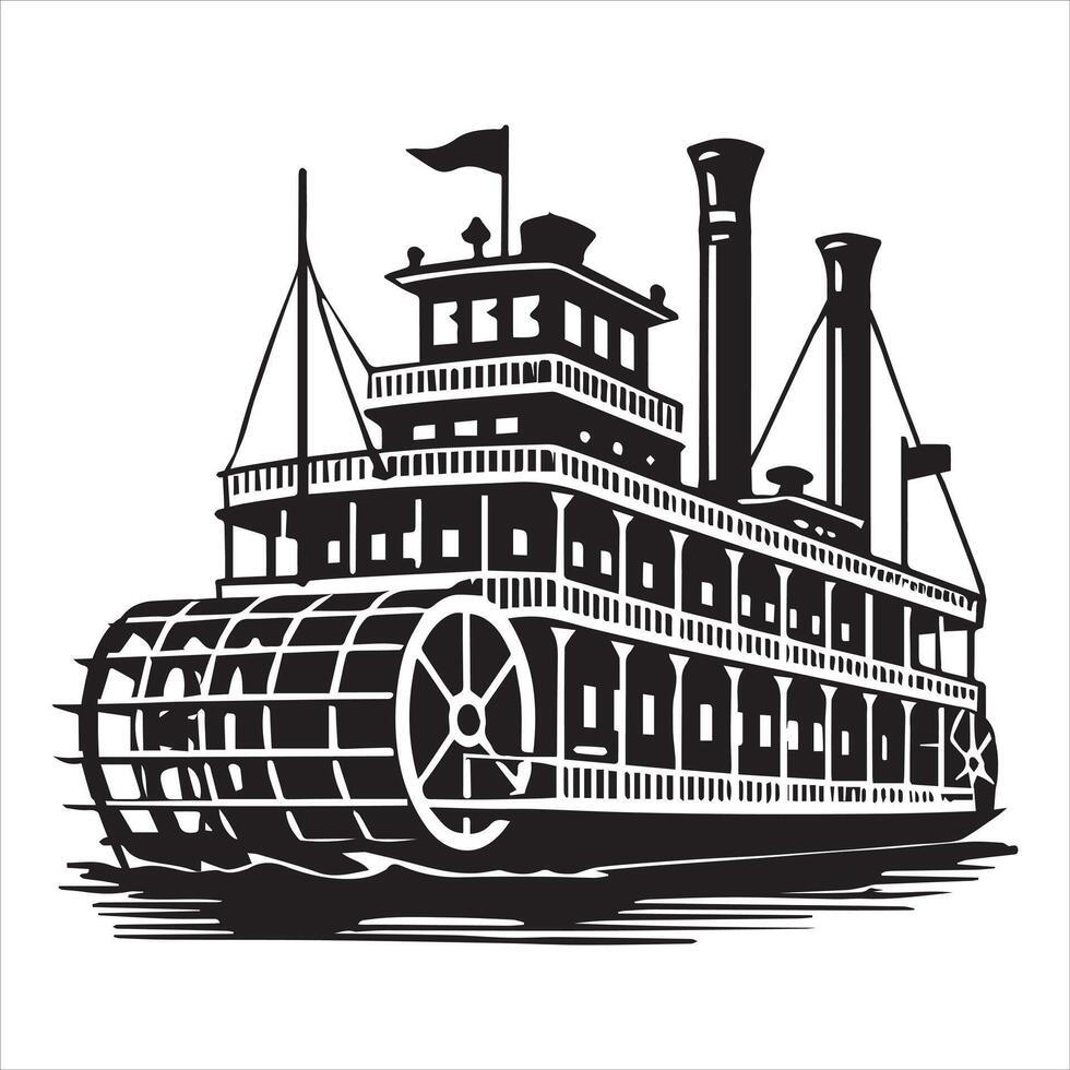 Outstanding Cruising to Paradise Ship Clipart Design vector