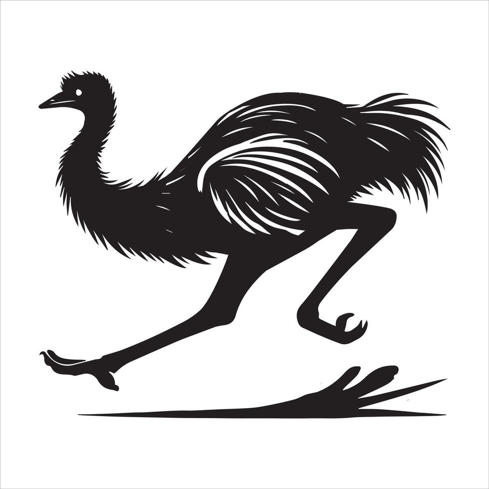 Cute Emu Silhouette Art for Bird Lovers vector