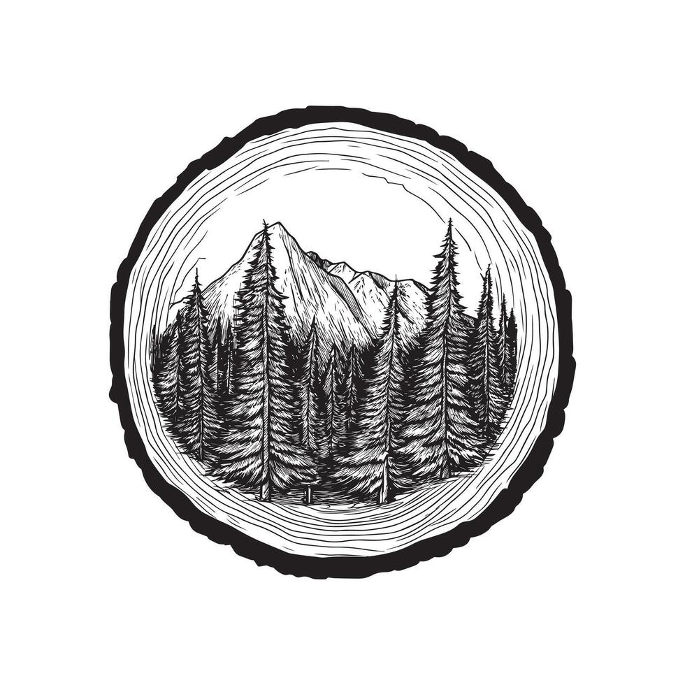 Natural Wood Slice Illustration for Rustic Projects vector