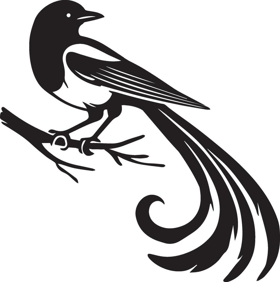 Cute Eurasian Magpie Bird Illustration with Fun Magpie Clip Art Design vector