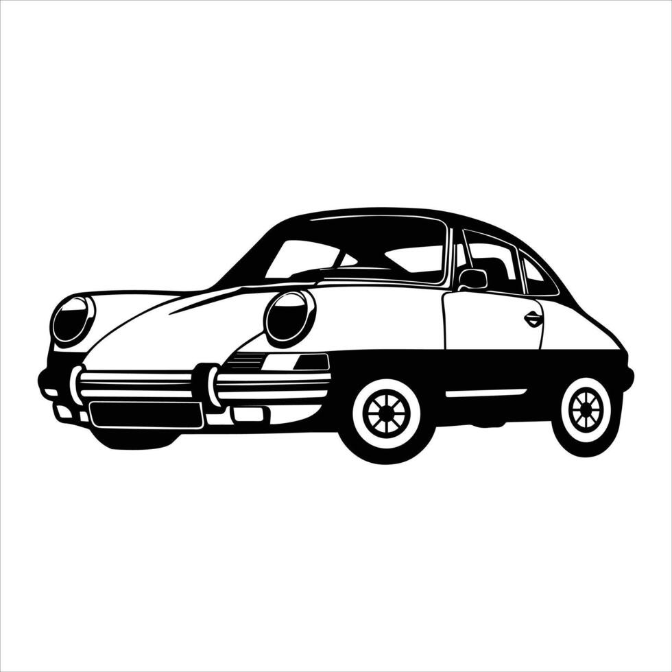 Detailed Classic Car Illustration for Graphic Projects vector