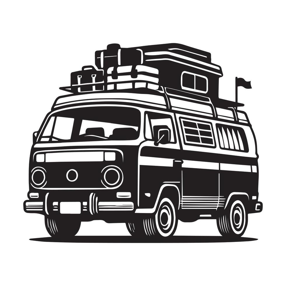 Timeless Camper Van Art for Retro Lovers vector