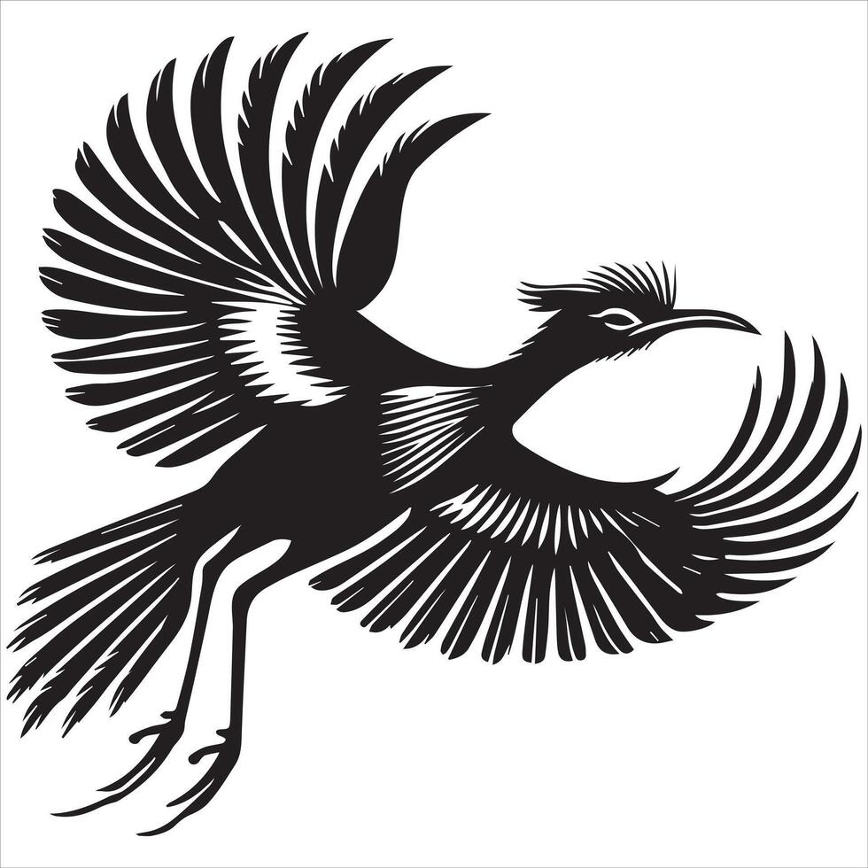 Adorable Cariama Cristata Silhouette in Elegant Design vector